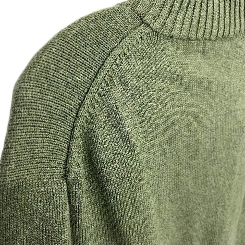 Polo Ralph Lauren Men’s XXL 2XL 1/4 Zip Green 100% Cotton Sweater Pullover Knit - Picture 9 of 9